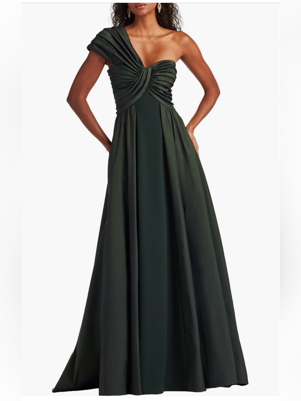 Tadashi Shoji Savar Taffeta One Shoulder Gown